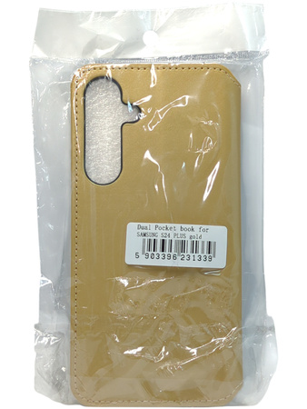 Etui z klapką do Samsung Galaxy S24 Plus Dual Pocket złote
