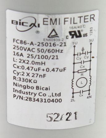 FILTR PRZECIWZAKŁÓCENIOWY BICAI FC86-A-25016-21 BEKO KL64128A26