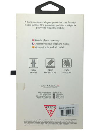 Etui plecki Guess Saffiano Vintage Script do Apple iPhone 12 Pro Max Gold