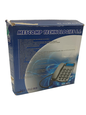 Telefon stacjonarny przewodowy Mescomp MARIA MT-512 dla Seniora