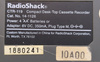 RadioShack CTR-119 kasetowy dyktafon nagrywarka aktywowany głosem