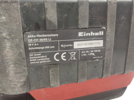 Nożyce do żywopłotu akumulatorowe Einhell GE-CH 36/65 Li