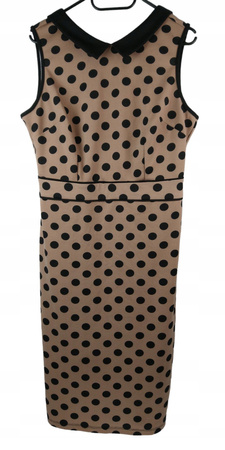 SUKIENKA DOROTHY PERKINS ROZMIAR 42 BEŻOWA W GROSZKI