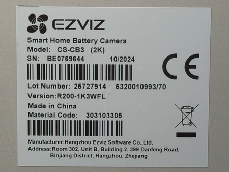 Kamera zewnętrzna EZVIZ CS-CB3 2K bateryjna IP65 IR kolor