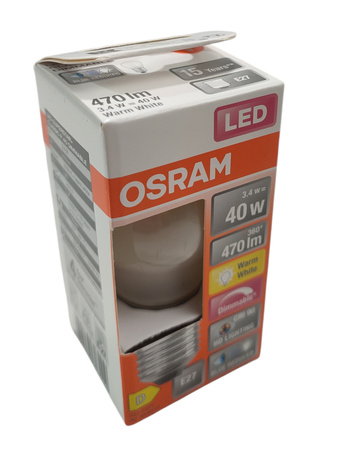 Żarówka LED E27 3.4W = 40W 2700K Ciepła CRI90 Filament Ściemnialna OSRAM