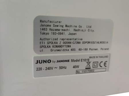 Maszyna do szycia Juno E1019 - 19 programów ściegowych | 860 wkłuć/min