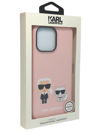 Plecki Karl Lagerfeld do Apple iPhone 14 Pro Max Silicone różowy