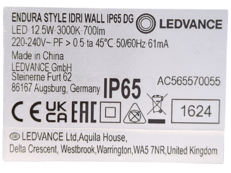 Oświetlenie Ledvance Endura Zewnętrzny kinkiet LED Szary, 1-punktowy