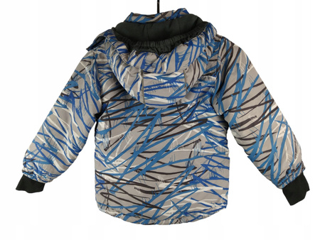KURTKA ZIMOWA DZIECIĘCA MOUNTAIN ROZMIAR 104 SZARA WE WZORY