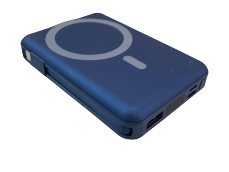 Powerbank Yiisonger KT-D011 10000mAh z wbudowanymi kablami NIEBIESKI