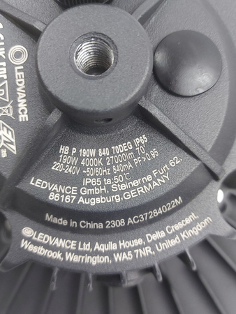 Ledvance LED HighBay Gen4 190W 27000lm 70D - 840 Zimna Biel | IP65