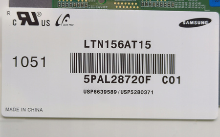 Matryca Samsung LTN156AT15 15,6" 1366x768px 40pin Błyszcząca
