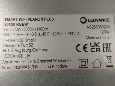 Panel LED Oprawa Sufitowa 20W 1400lm RGBW 30cm SMART+ WiFi Ledvance