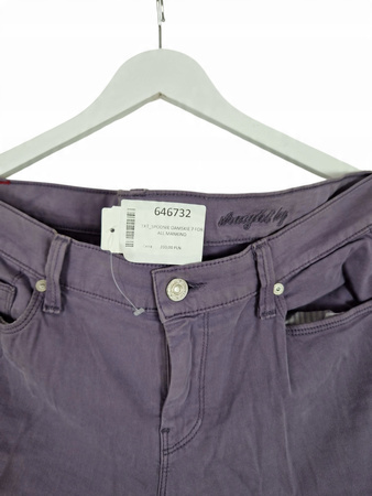 7 For All Mankind Jeansy Damskie Straight Leg Fioletowe