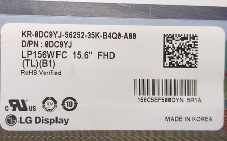 Matryca LG 15,6 " LP156WFC 15,6" 1920x1080p; 40pin MATOWA