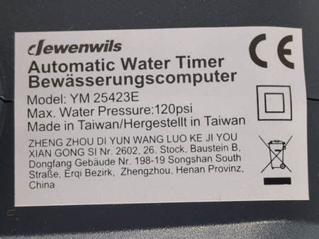 Sterownik nawadniania Dewenwils DHDWT04E 4 strefy na baterie