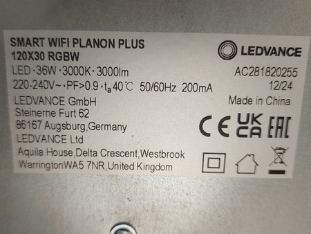 Lampa sufitowa LED Plafon RGB 120c30cm 36W 3000K 3000lm Ledvance