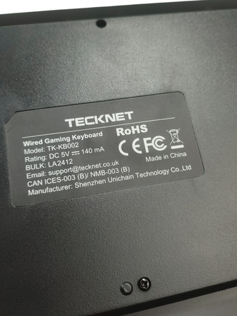 Klawiatura gamingowa RGB Tecknet TK-KB002 QWERTZ