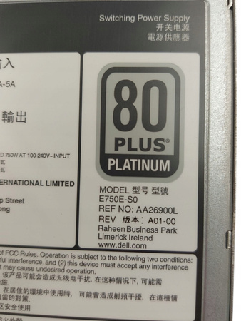 Zasilacz Dell E750E-S0 80 Plus Platinum 750W