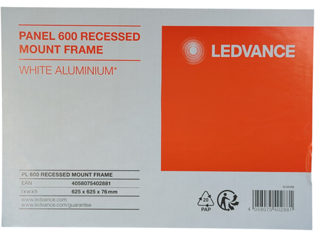 Ramka montażowa Ledvance Panel 600 wpuszczana biała 625mm
