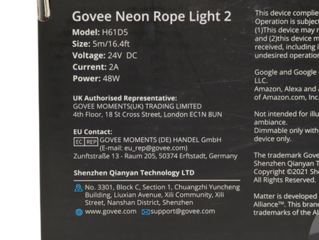 Oświetlenie neon Govee H61D5 5m RGBIC Matter WiFi