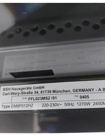 Kuchenka mikrofalowa BOSCH FFL023MS2 800W średnica 27 cm pojemność 20L