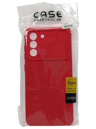 Etui Plecki z osłoną obiektywów do Samsung Galaxy S21 FE czerwone