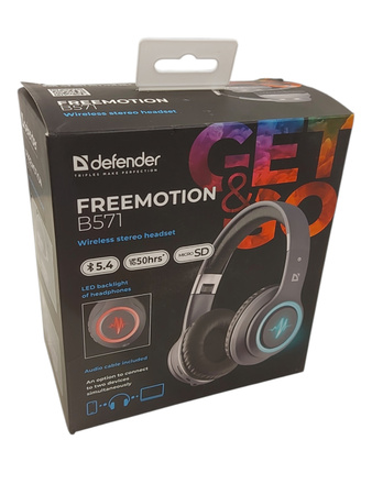 Słuchawki Defender FreeMotion B571 Bluetooth LED mikrofon MP3