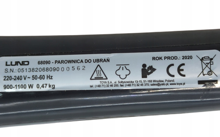 PAROWNICA DO UBRAŃ LUND 1100W 3w1 2 SZCZOTKI