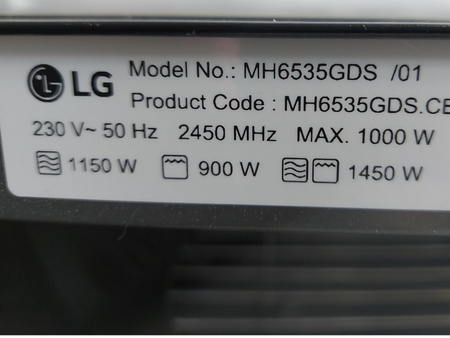 Kuchenka mikrofalowa Mikrofalówka z Grillem LG MH6535GDS 25L Czarny 1000W
