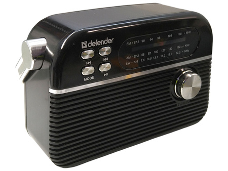 Radio Defender Vega FM/AM/SW Bluetooth 5.3 USB microSD czarne