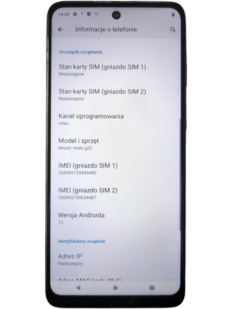 Smartfon Motorola Moto G22 4/64GB