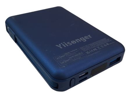 Powerbank Yiisonger KT-D011 10000mAh z wbudowanymi kablami NIEBIESKI