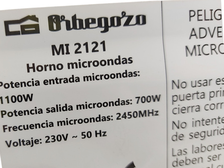 Kuchenka mikrofalowa Mikrofala Orbegozo Mikrofalówka Czerwona 700 W 20 L