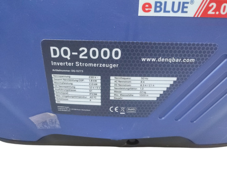 Agregat prądotwórczy DENQBAR DQ-2000 inwertorowy benzynowy 2000W