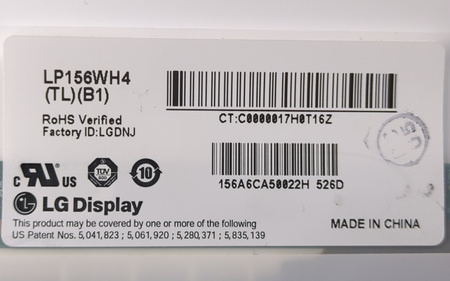 Matryca LG LP156WH4 (TL)(B1) 15.6 HD 1366x768 LED 40pin Matowa