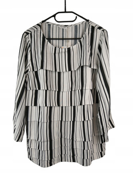 BLUZKA DAMSKA TATUUM ROZMIAR 42 BIAŁO-CZARNA W PASY