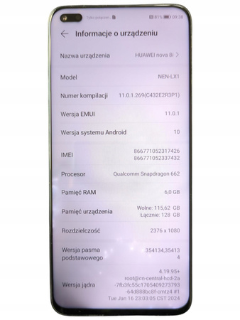 Smartfon Huawei Nova 8i NEN-LX1 6/128GB 6,67" 64Mpix Czarny