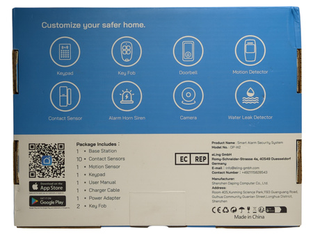 System alarmowy z czujnikami AGSHOme Smart Alarm Security System DP-W2