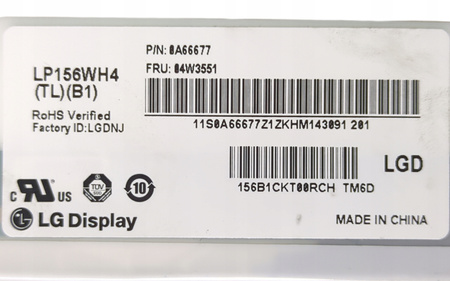 Matryca LG LP156WH4 15,6" 1366x768px; 40pin MATOWA