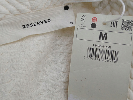 ŻAKIET DAMSKI RESERVED ROZMIAR M KREMOWY