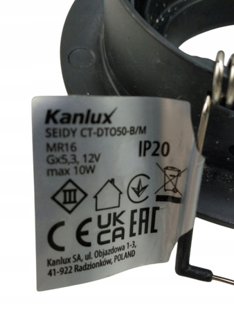 Kanlux Oprawa sufitowa punktowa SEIDY CT-DTO50-B/M