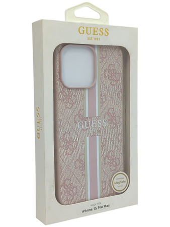 Etui Guess Plecki MagSafe do Apple iPhone 15 Pro Max różowe