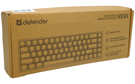 Klawiatura przewodowa Defender VEXX GK-084 MECHANICZNA podświetlana