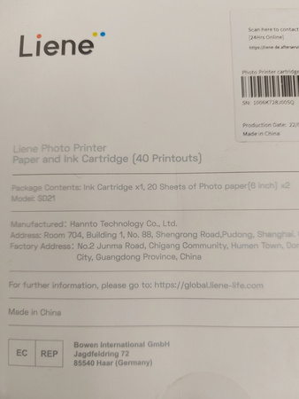 Wkłady do drukarek Liene Cartridge SD21 PAPIER FOTOGRAFICZNY 4x6"