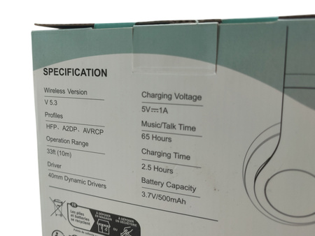 Słuchawki bezprzewodowe nauszne ULIPTZ WH203A czarne