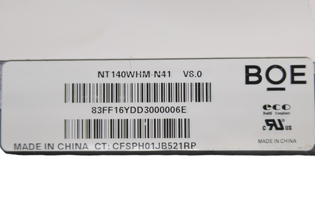 Matryca BOE NT140WHM-N41 14 HD 1366x768 LED 30pin Matowa