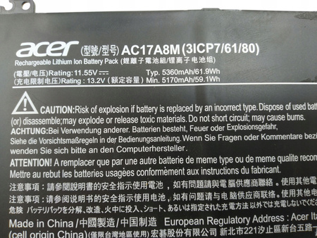 Bateria AC17A8M do laptopa ACER