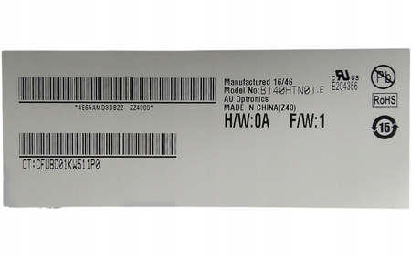 Matryca AU Optronics B140HTN01.E 14,0" Slim 30 pin eDP 1920x1080 FHD Matowa