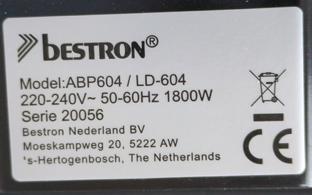 Kontaktowy grill elektryczny Bestron ABP604 1800 W czarny